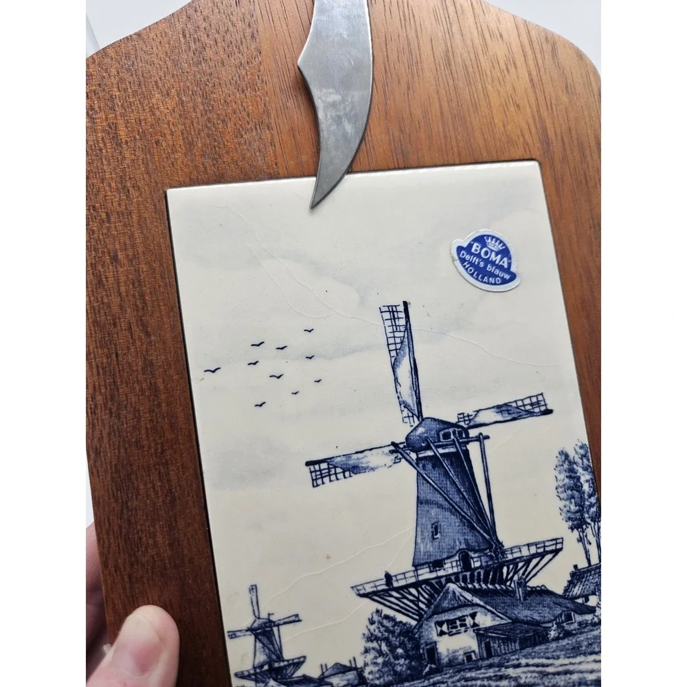 Delft Holland Wood Tile Cheese Cutting Board Trivet Ter Steege 14